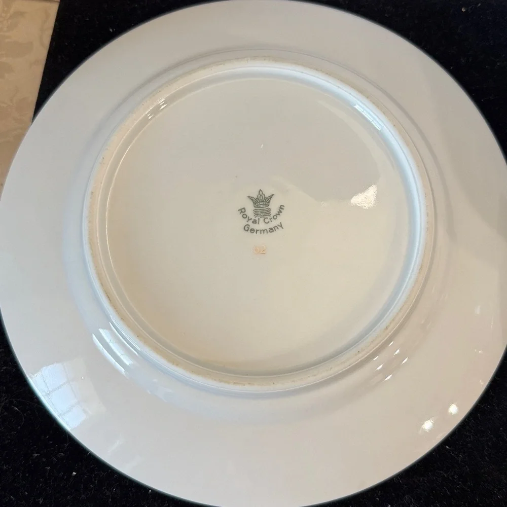 Vintage Royal Crown,  2 oz. Tea Cups and Saucers + Desert plate (3 piece set)